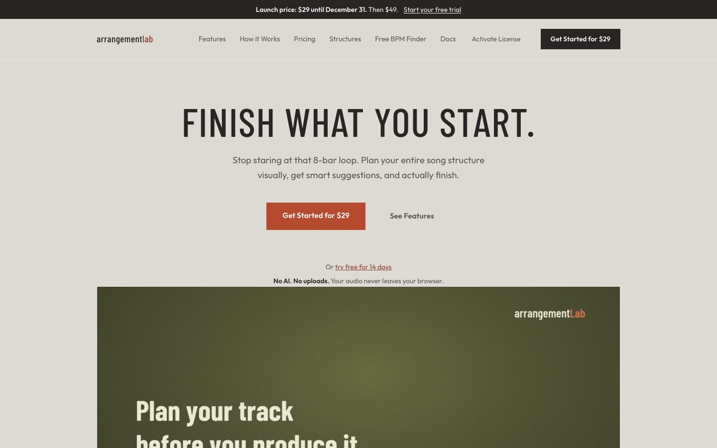 arrangementLab home page: Finish what you start